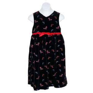 Hanna Andersson Velvet Floral Dress Black Size 130
